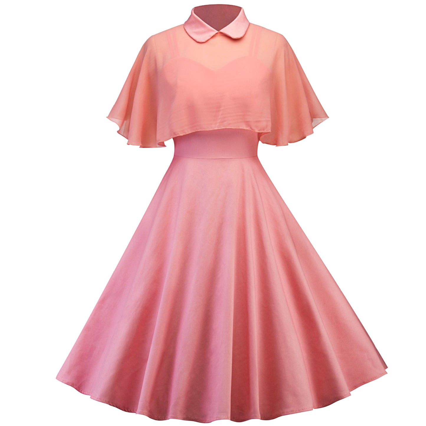 Cape shawl two-piece doll collar dress