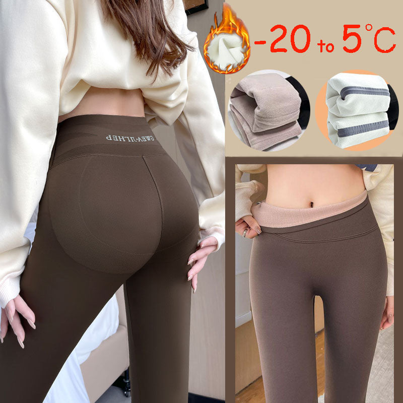 Fleece Thickened Leggings Winter High Waist Tight Skinny Tummy Control Buttocks Slimming Yoga Pants