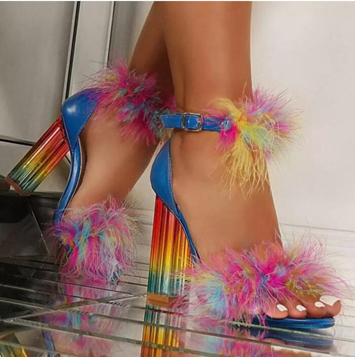 Fashion Rainbow Women's Crystal Heels