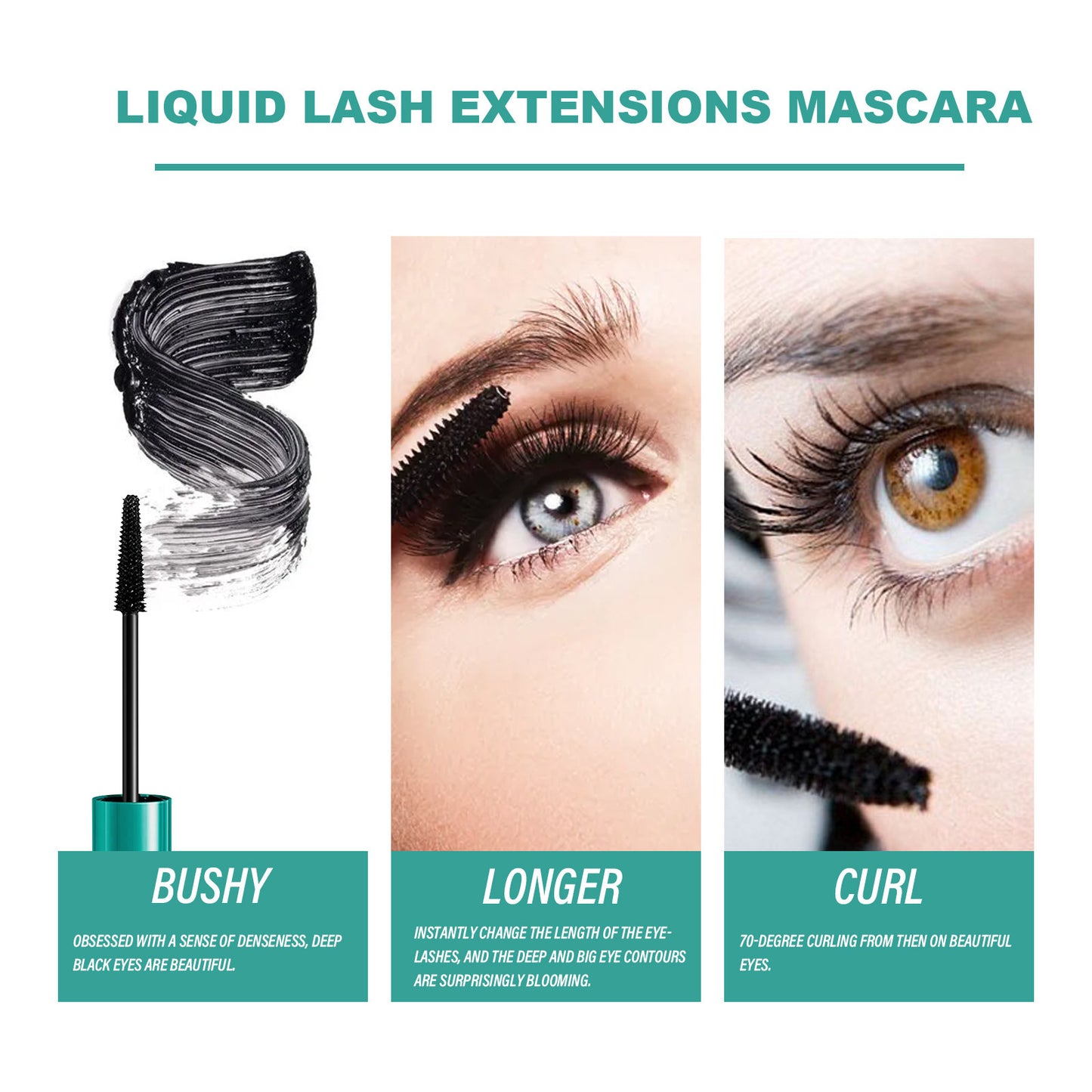 Black Curly Long Thick Mild Smear-proof Makeup Mascara