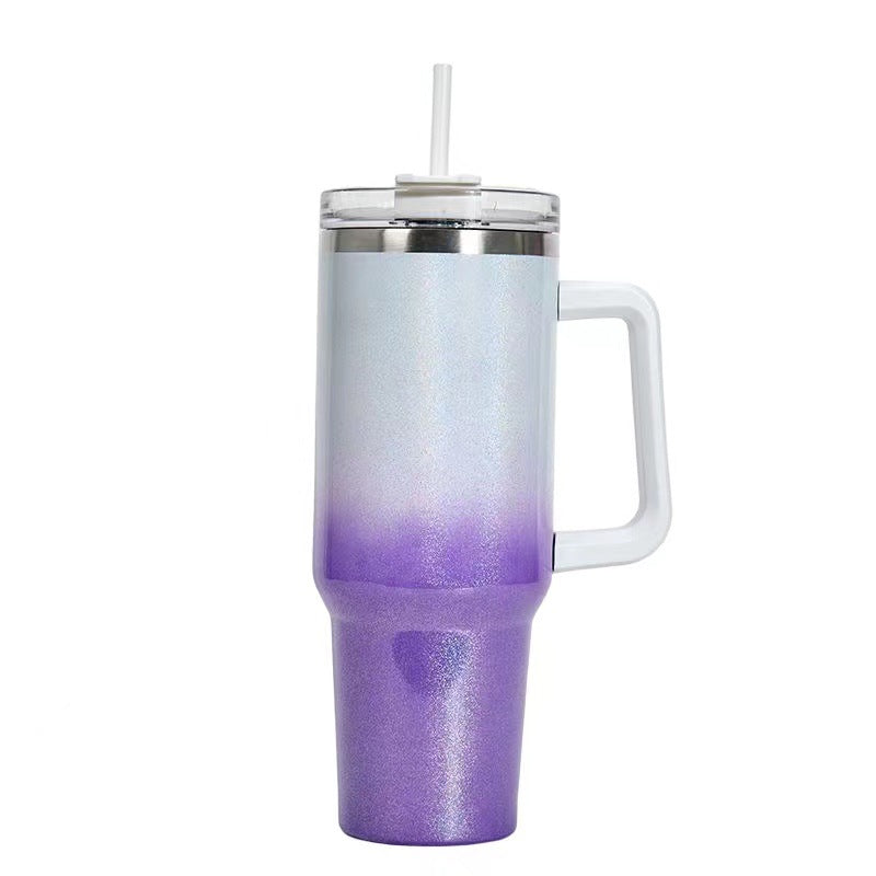 Stainless Steel Cup With Straw BPA Free Thermal Mug 40oz