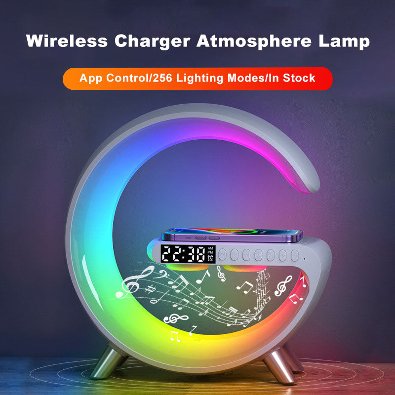 G Shaped LED Lamp Bluetooth Speake Wireless Charger Atmosphere Lamp