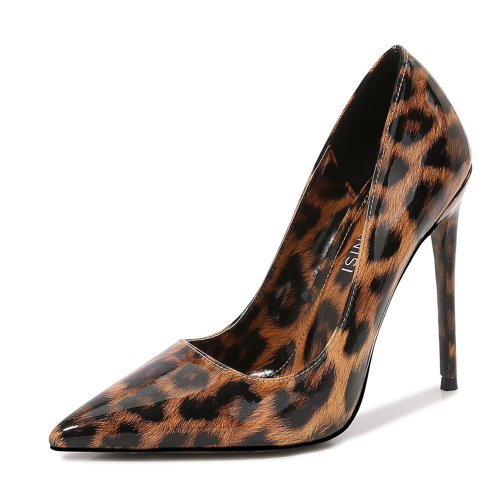 Leopard Print Pointed High Heel Shoes