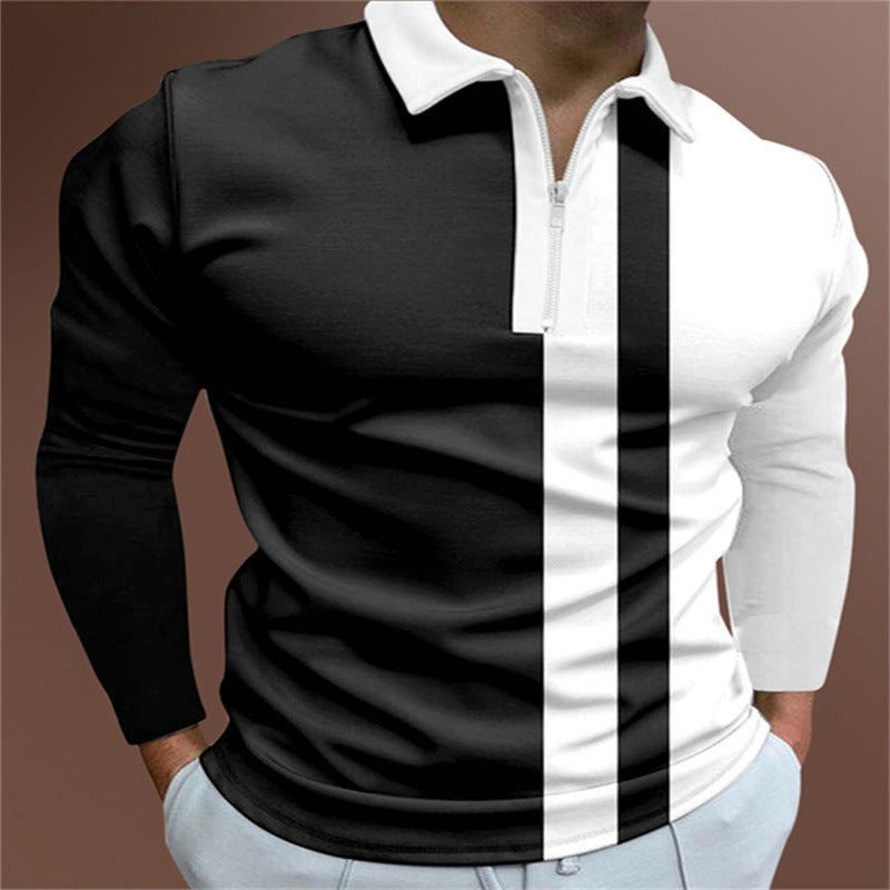 Men's POLO Shirt Striped Printed Short Sleeve T-Shirt