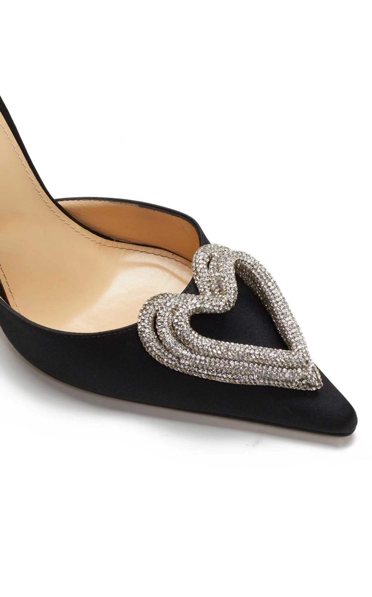 Fashionable All-match Heart-shaped Rhinestone Sandals