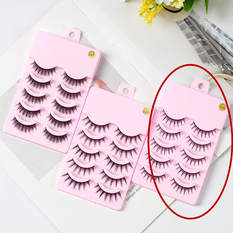 5 Pairs Manga Lashes Anime Cosplay Natural Wispy Makeup Artificial False Eyelashes