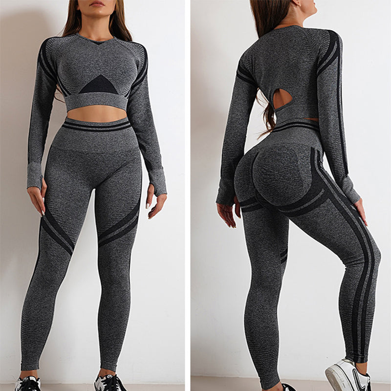 Yoga Fitness Leggings Or Long Sleeve Tops Outfits Butt Lifting Slim Workout Sportswear