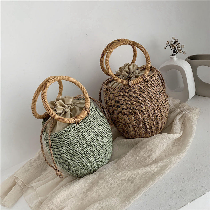 Straw pottery shaped handbag