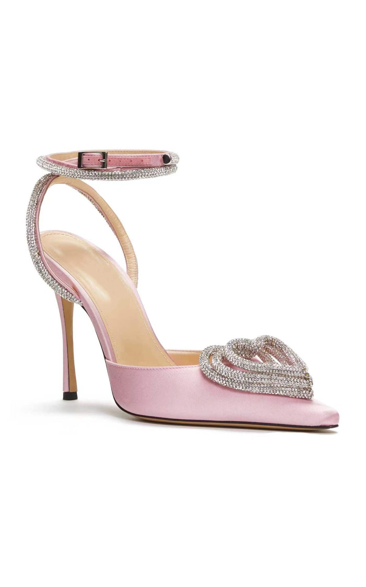 Fashionable All-match Heart-shaped Rhinestone Sandals