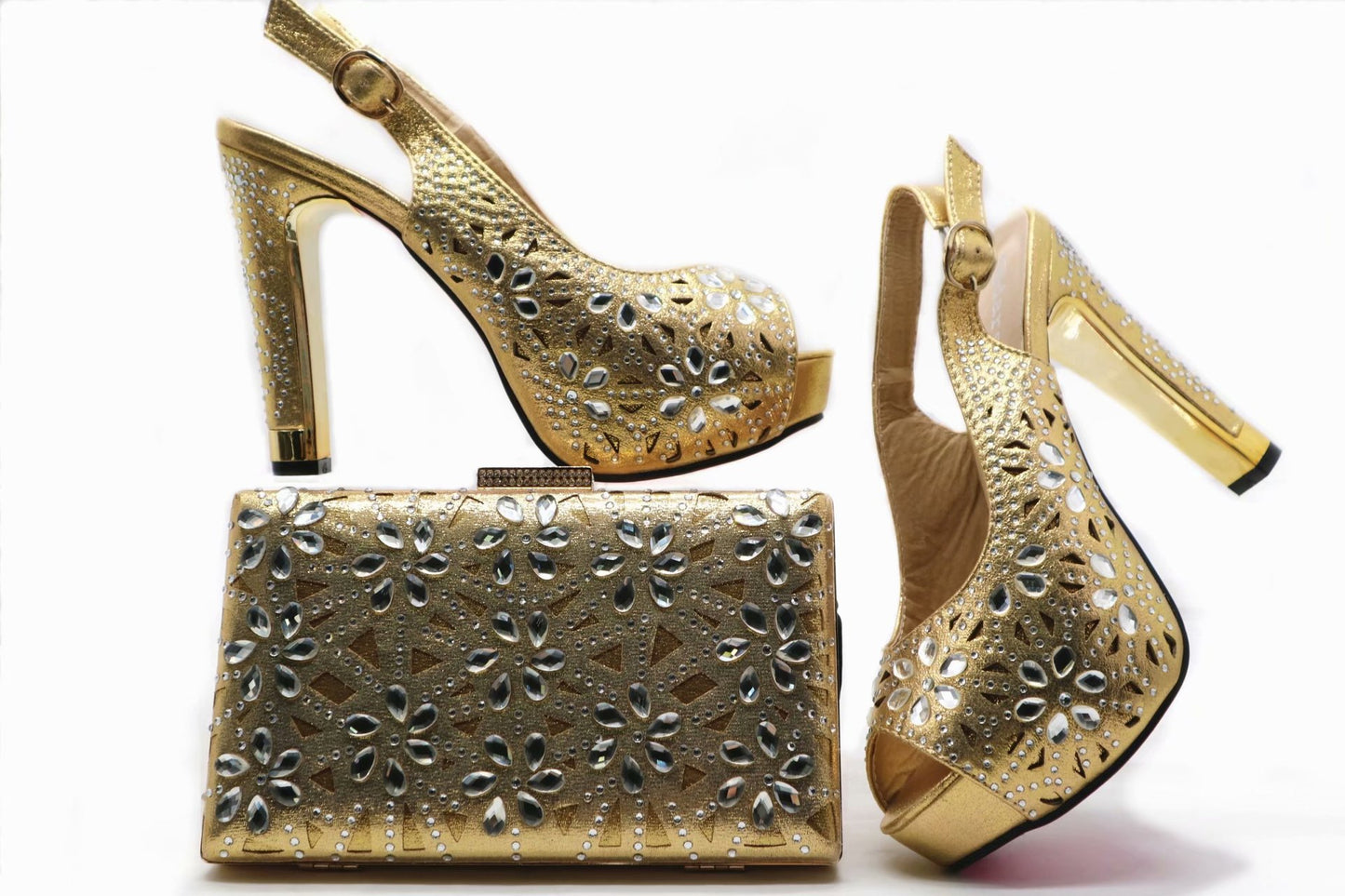 High Heels Matching Clutch Bag