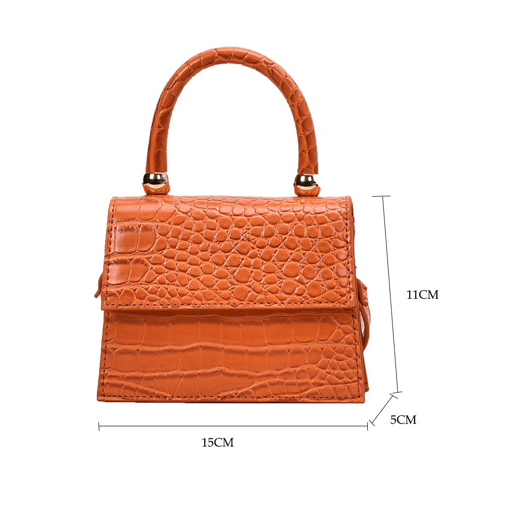 Embossed small square bag