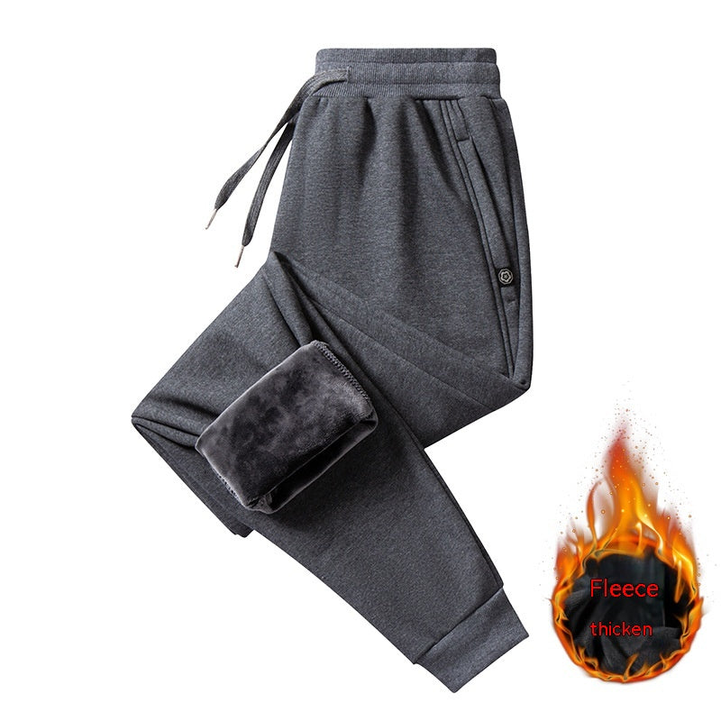 Winter Pure Cotton Velvet Sweatpants Male