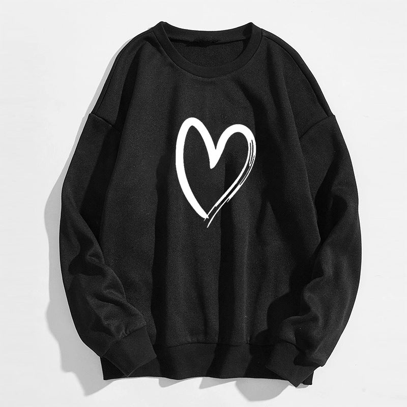 Printed Heart Sweater For Women