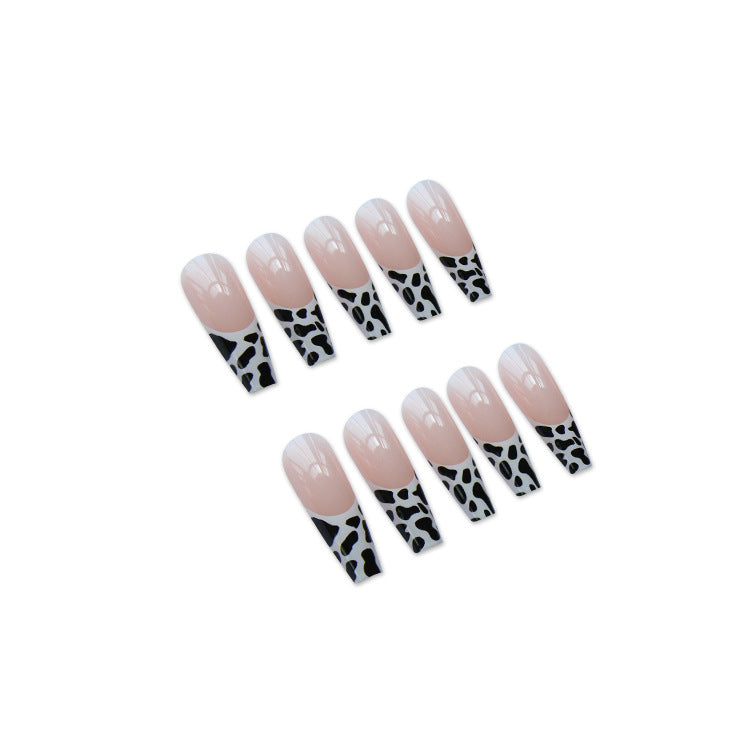 Press On Nails Leopard Print Long Ballet Fake Nail Nails