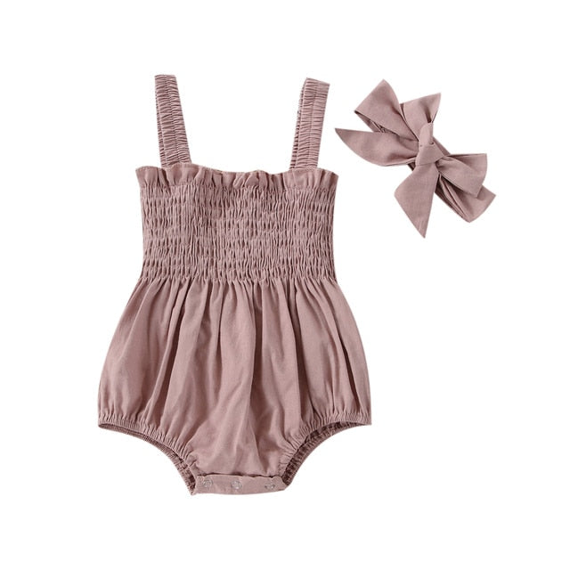 Infant Baby Girls Elastic Jumpsuit Rompers