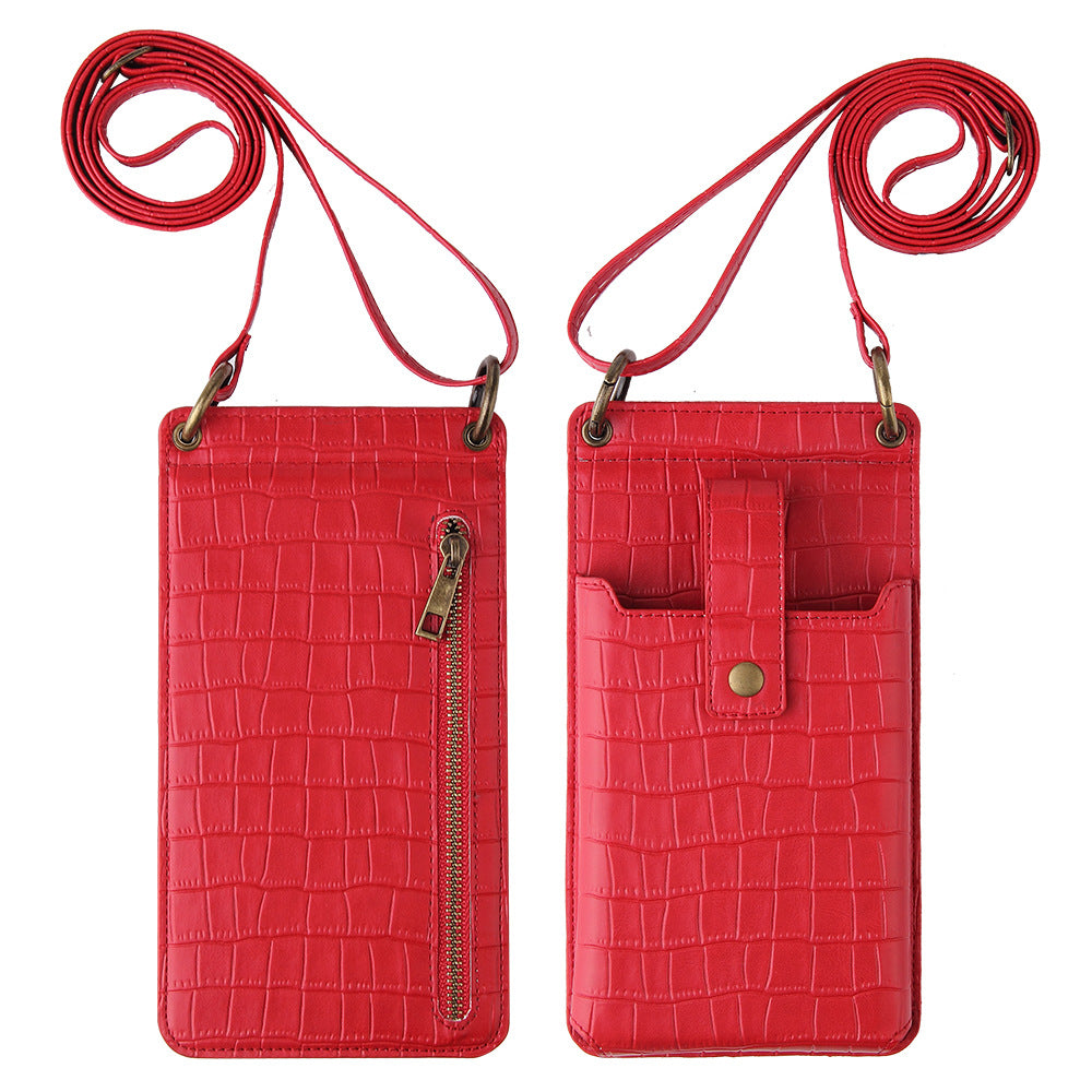 Multi-function Crossbody Bags For Mobile Phone Crocodile Pattern Wallet Card Holder