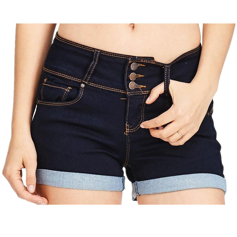 Waist-tight Denim Elastic Color Cloth Shorts Hot Pants