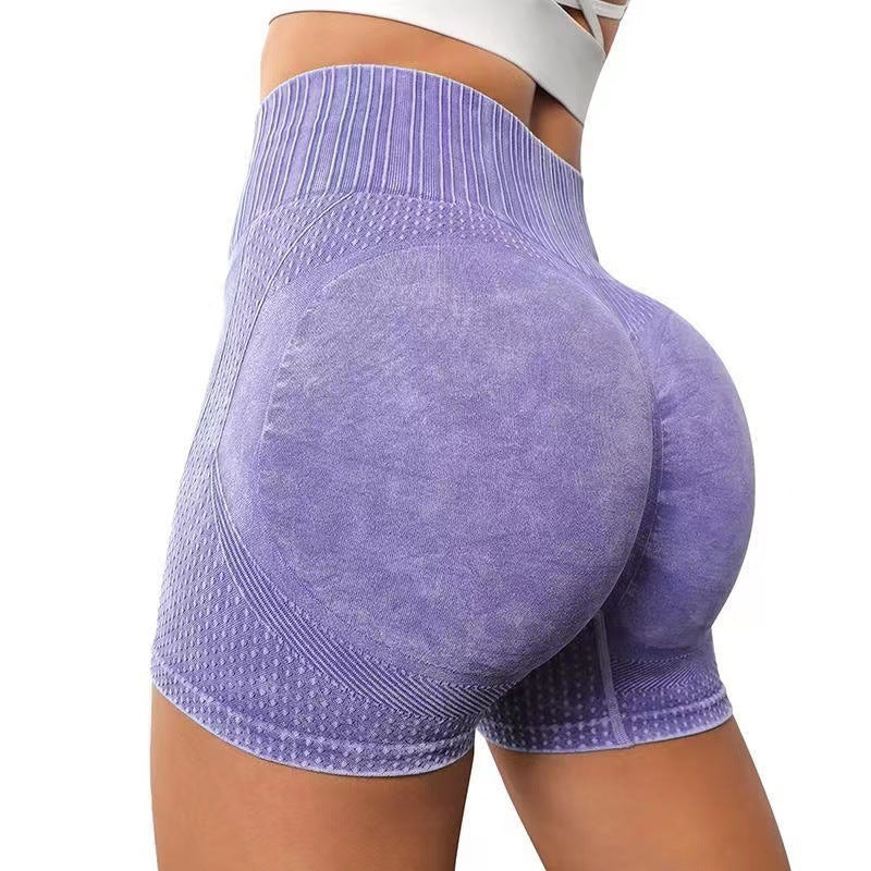 High-waisted Hip-lifting Solid Color Quick-drying Tight Running Yoga Shorts