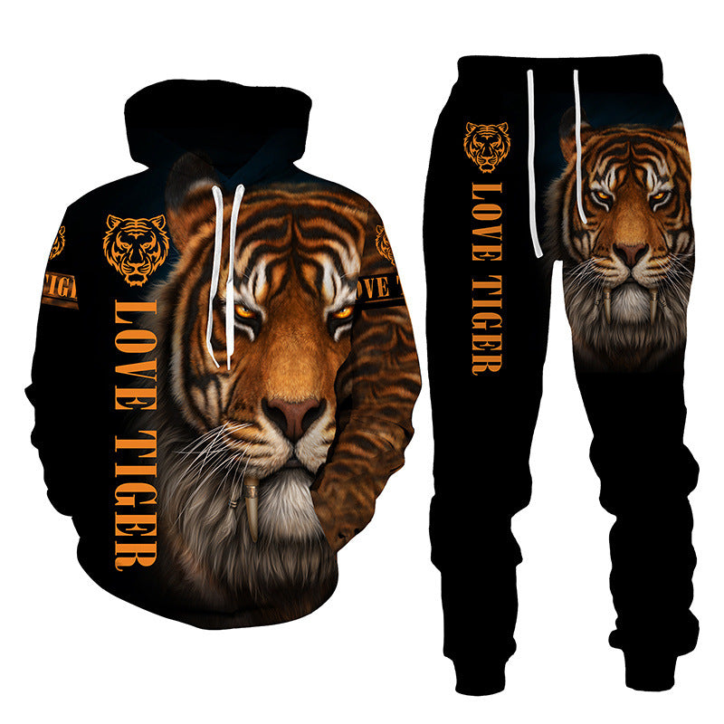 Lion Tiger 3D Digital Printing Hoodie Men's Hooded Suits