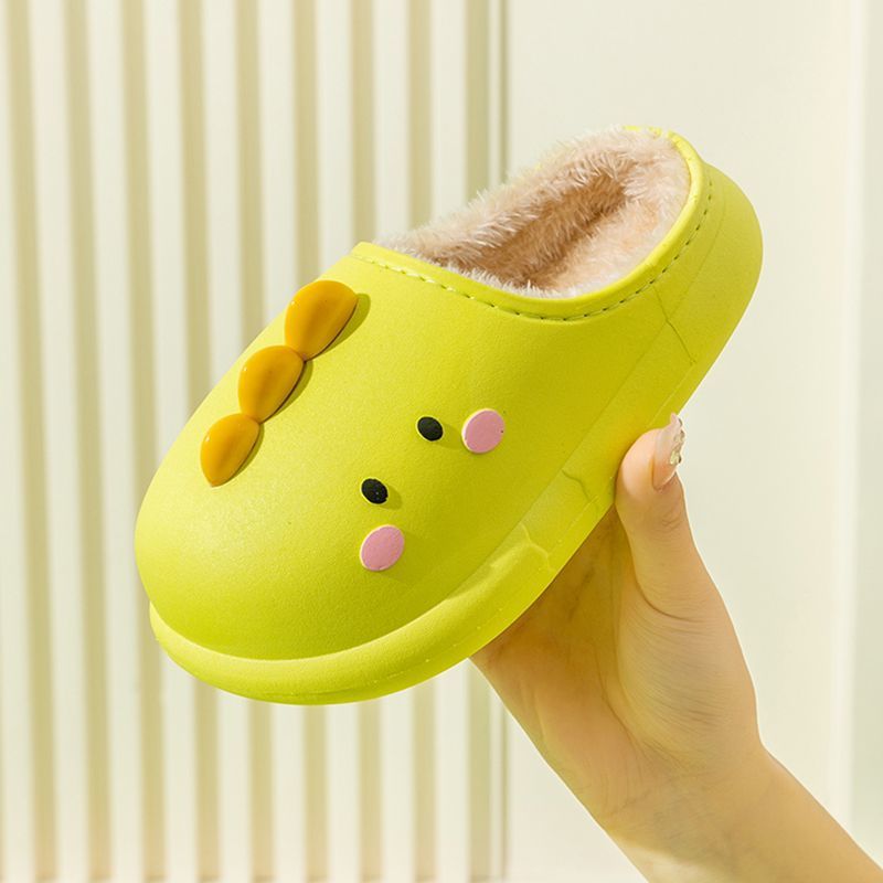 Children's Winter Fleece Lined Thermal Soft Bottom Waterproof Non Slip Outdoor Cotton Slippers