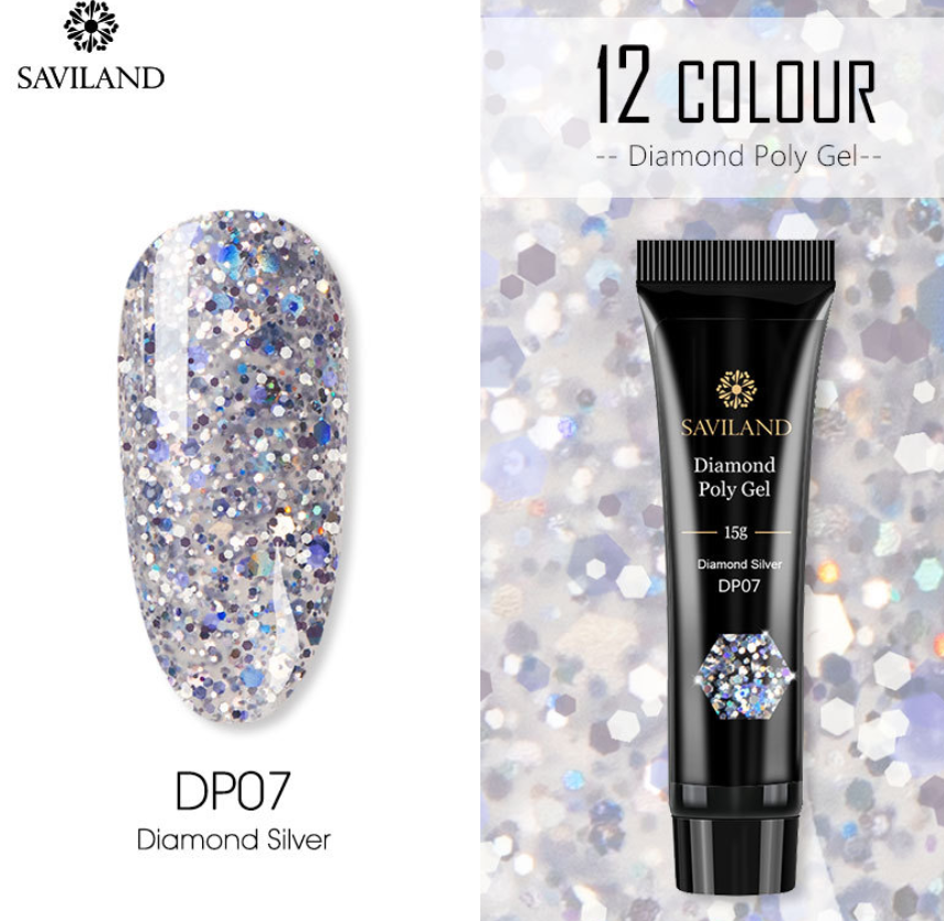 12 Colors Nail Diamond Poly Gel