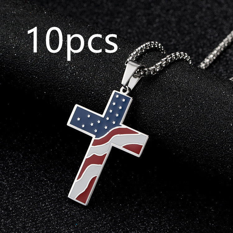 Flag Cross Necklace