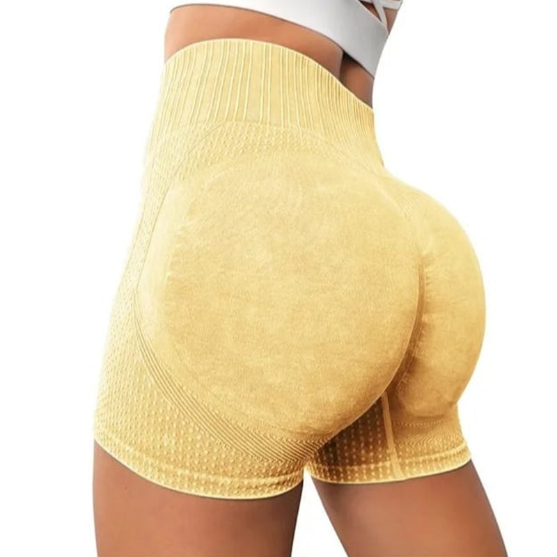 High-waisted Hip-lifting Solid Color Quick-drying Tight Running Yoga Shorts