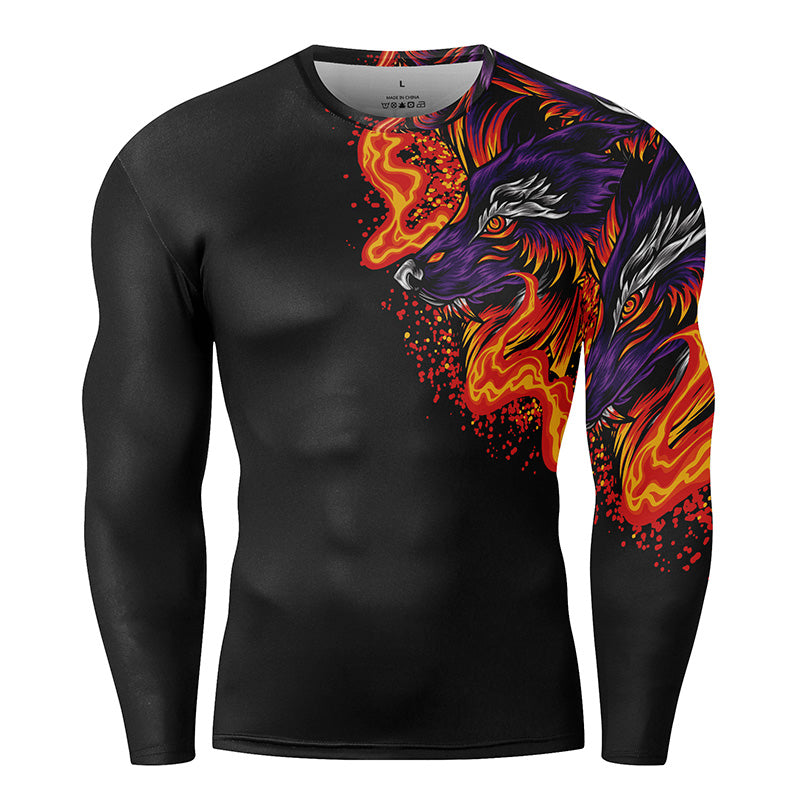 3D Digital Printing Slim Fit Long Sleeve T-Shirt