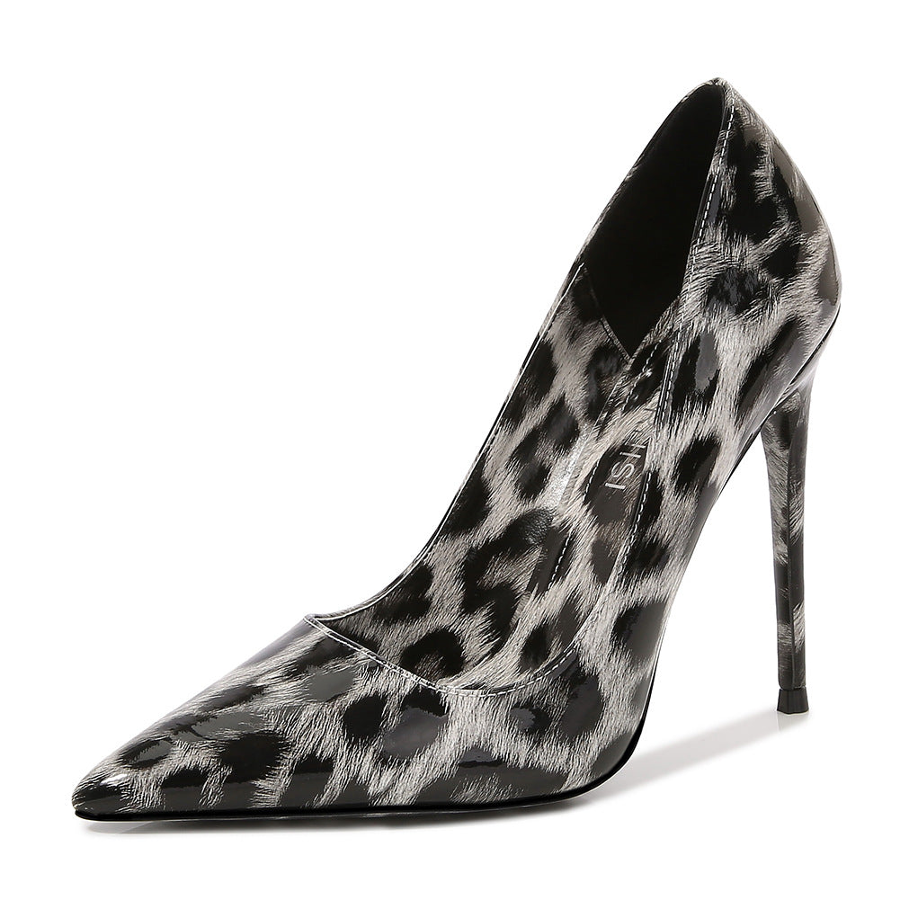 Leopard Print Pointed High Heel Shoes