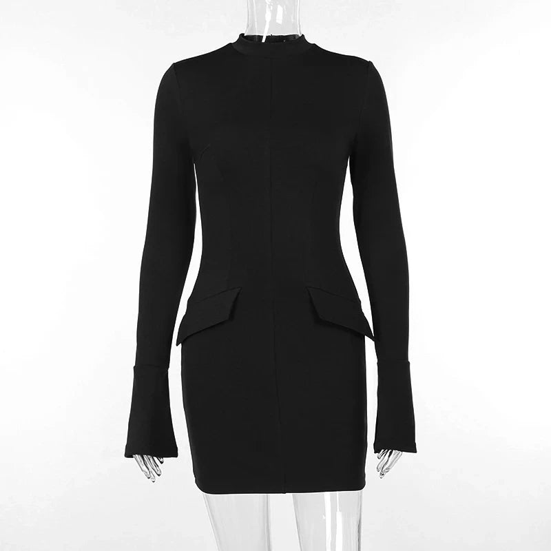 Fashion Hip Skirt Elegant Slim-fit Long Sleeve Dress