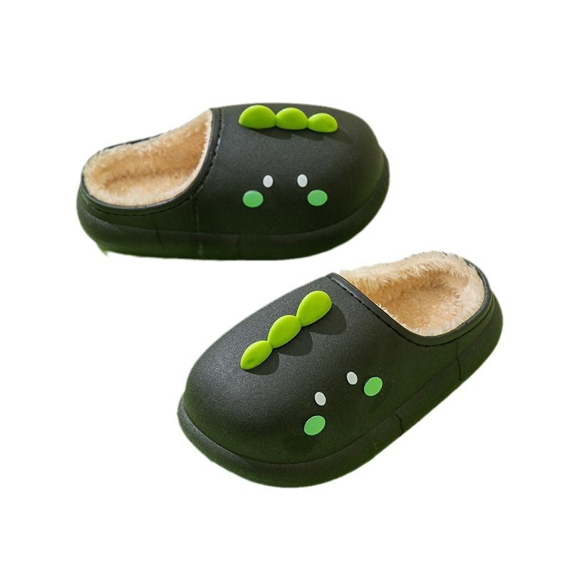 Children's Winter Fleece Lined Thermal Soft Bottom Waterproof Non Slip Outdoor Cotton Slippers