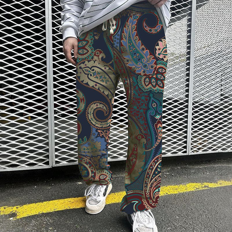 Print Loose Trousers For Men