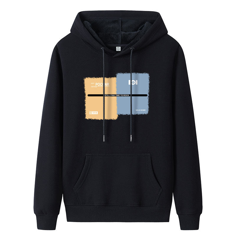 Men's Fashion Casual Fleece-lined Thickened Hooded Sweatshirt