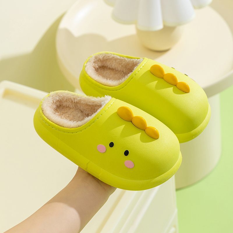 Children's Winter Fleece Lined Thermal Soft Bottom Waterproof Non Slip Outdoor Cotton Slippers