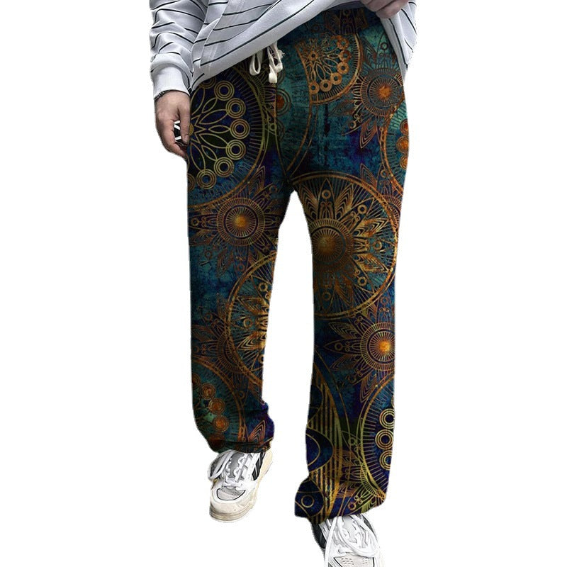 Print Loose Trousers For Men