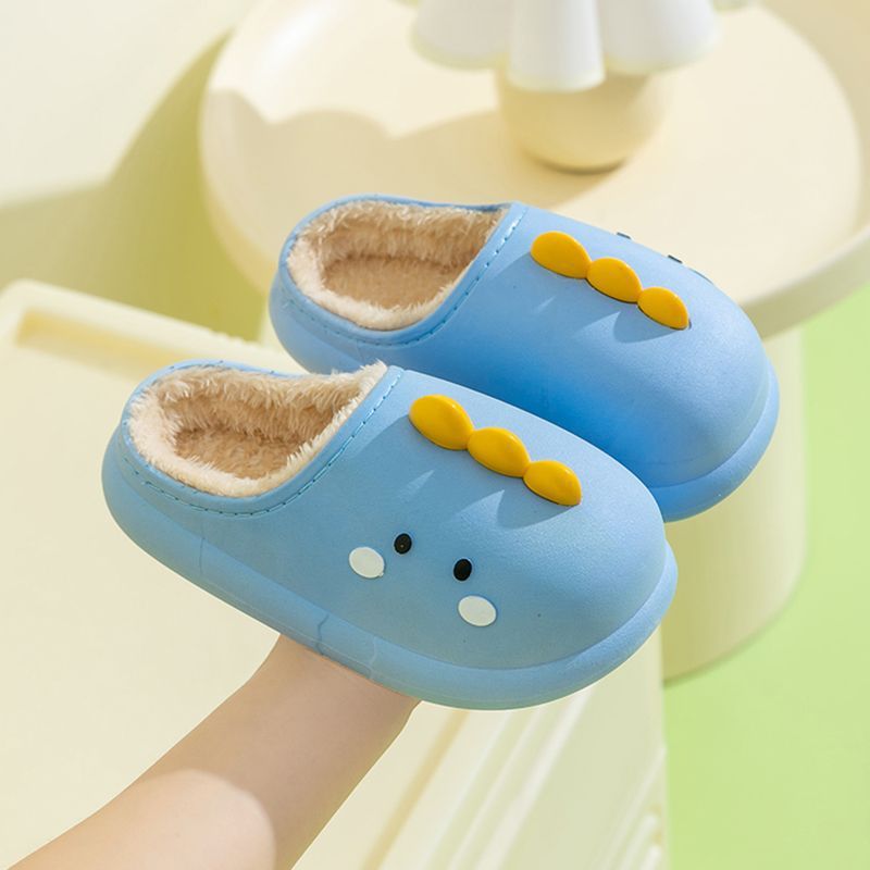 Children's Winter Fleece Lined Thermal Soft Bottom Waterproof Non Slip Outdoor Cotton Slippers