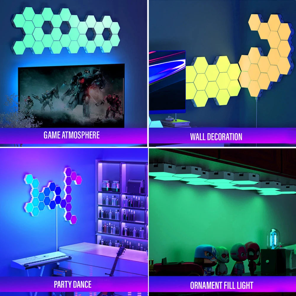 Bluetooth LED Hexagon Light Indoor Wall Light