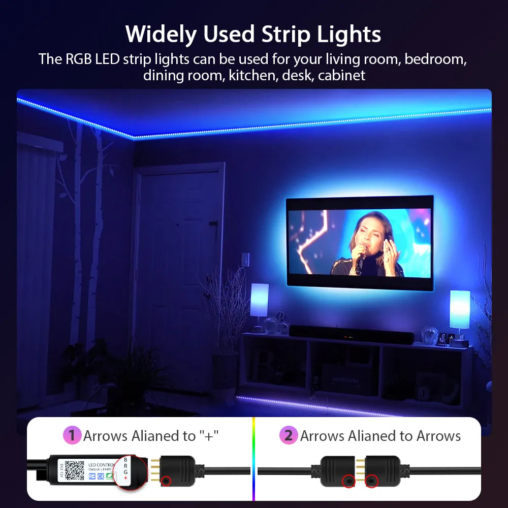 LED Strip Lighting Music Sync, Color Changing for Party Home