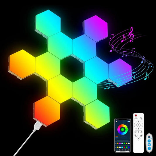 LED Hexagon Light Bluetooth  Game Room Decoration Bedroom Bedside