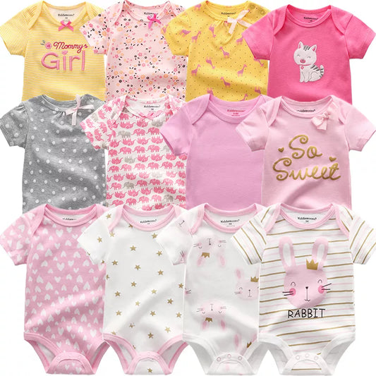 Baby Girl Jumpsuit 6Pcs Toddler Boys Romper Cartoon Newborn Outfits Infant Clothes Set Cotton