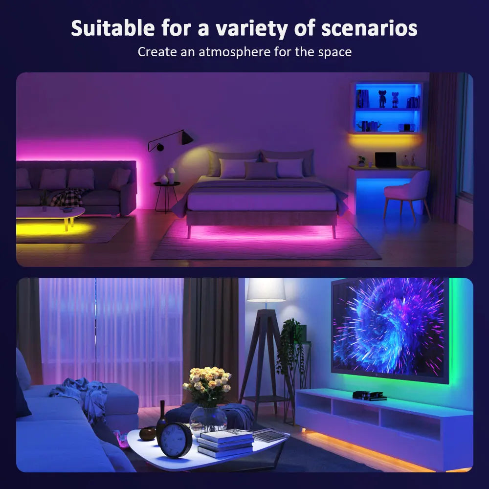 LED Strip Lighting Music Sync, Color Changing for Party Home