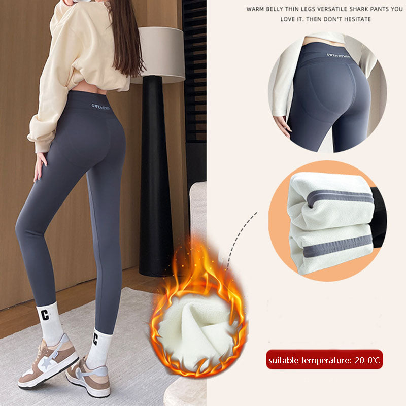 Fleece Thickened Leggings Winter High Waist Tight Skinny Tummy Control Buttocks Slimming Yoga Pants