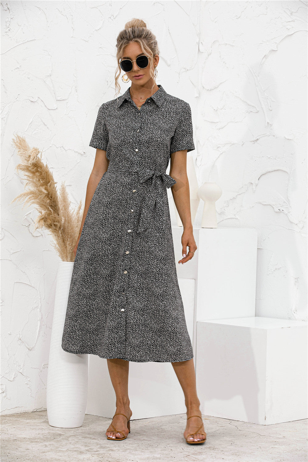 Collar Shirt Dress Elegant And Fashionable