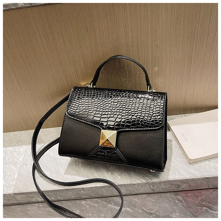 Mining Stone Pattern Stitching Square Pouch Shoulder Bag