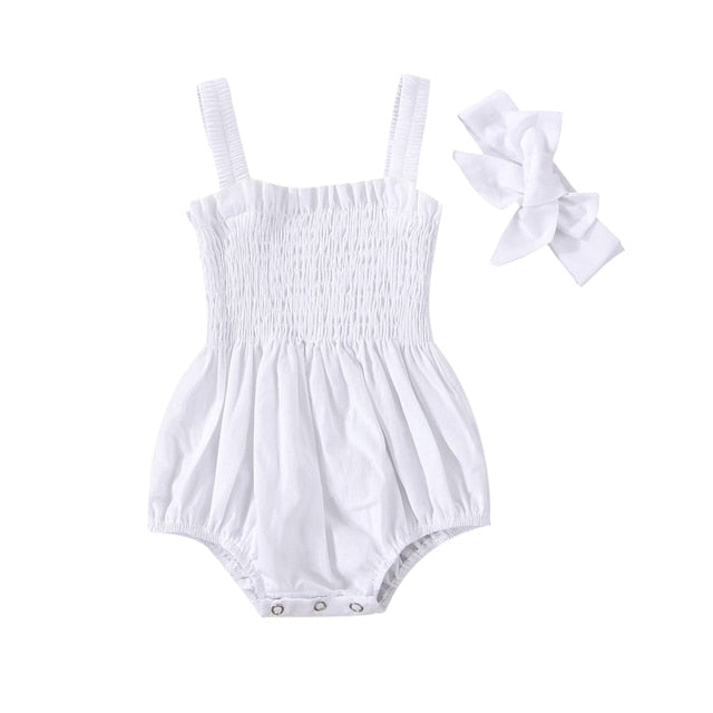 Infant Baby Girls Elastic Jumpsuit Rompers