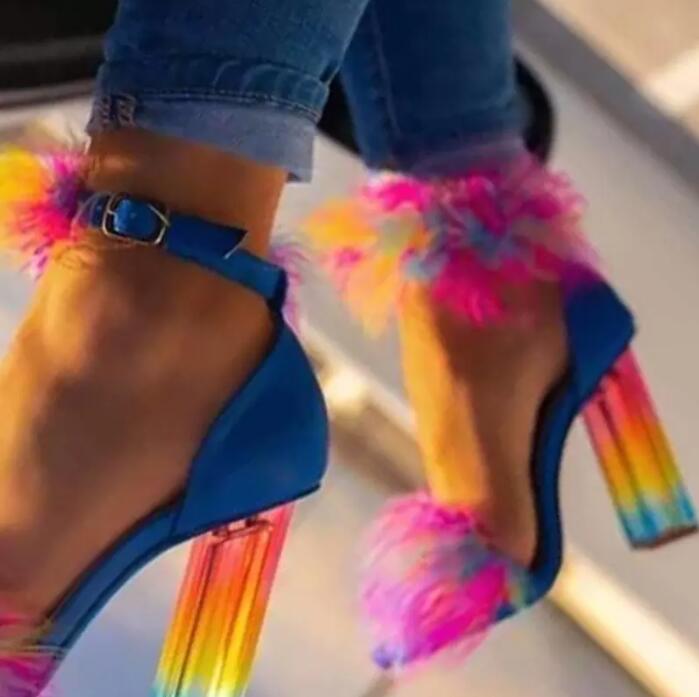 Fashion Rainbow Women's Crystal Heels