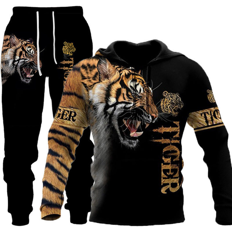 Lion Tiger 3D Digital Printing Hoodie Men's Hooded Suits