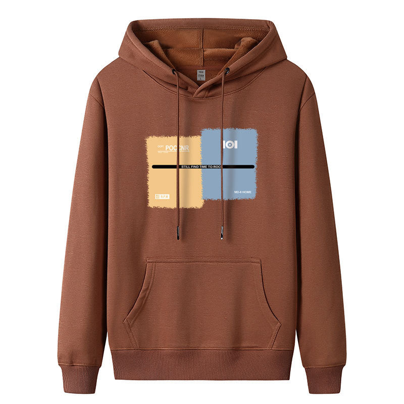 Men's Fashion Casual Fleece-lined Thickened Hooded Sweatshirt