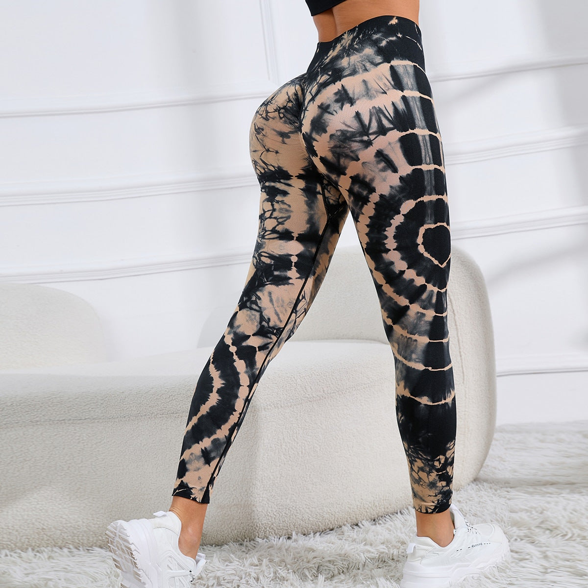 Tie Dye Printed Yoga Pants High Waist Hip Lifting Fitness Running Sports Leggings