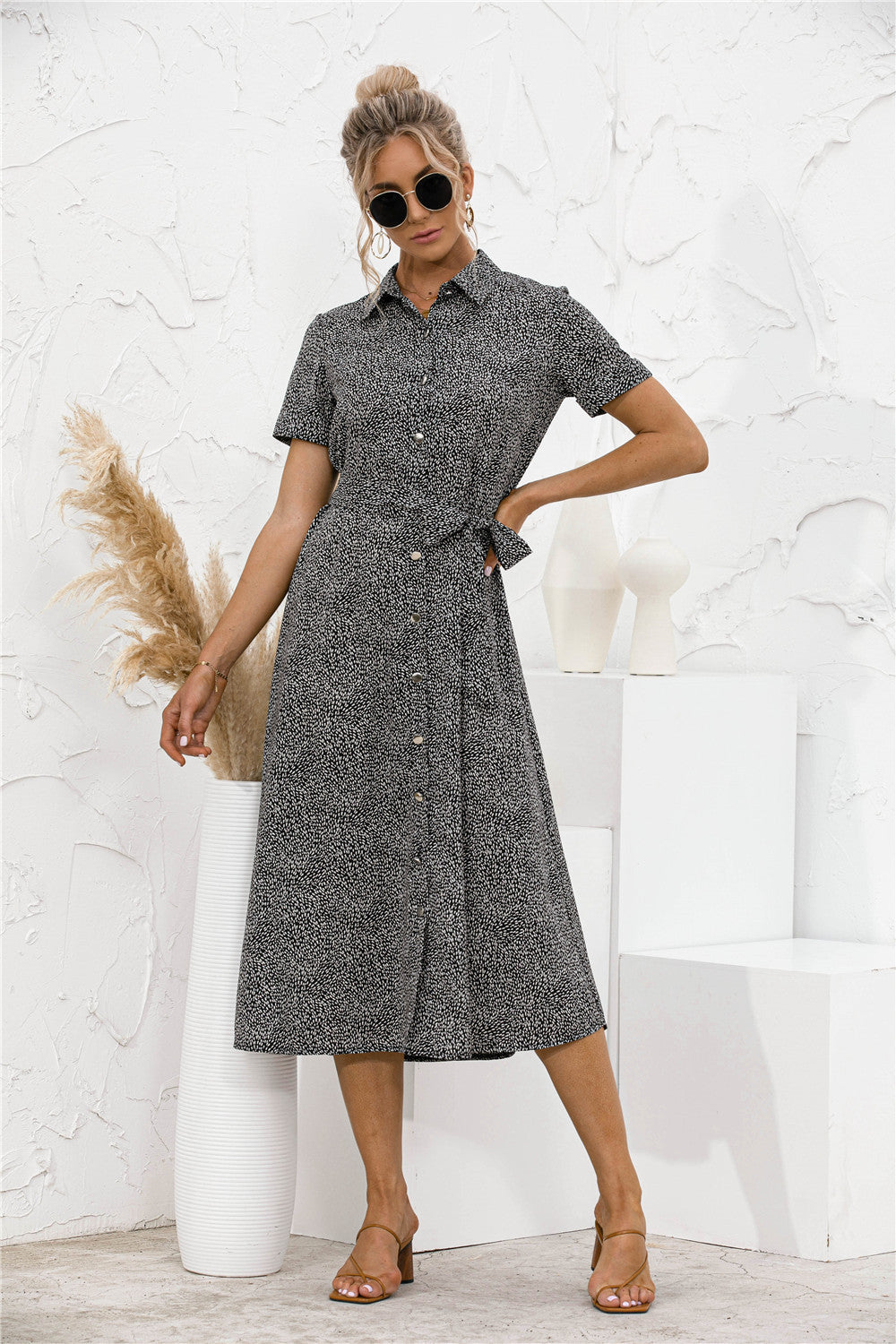 Collar Shirt Dress Elegant And Fashionable